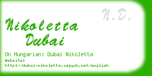 nikoletta dubai business card